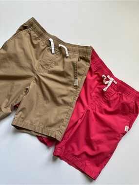 Vineyard Vines Kids Elastic-Waist Drawstring Shorts - Tan and Salmon Bundle